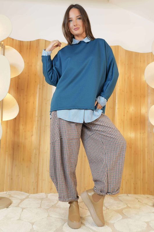 Soft Tech Batwing Top Teal /8=